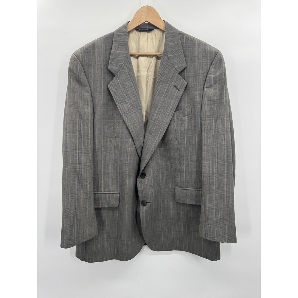 VTG Y2K 90s Christian Dior Men 48L Suit Jacket Coat Blazer Plaid Quiet Luxury